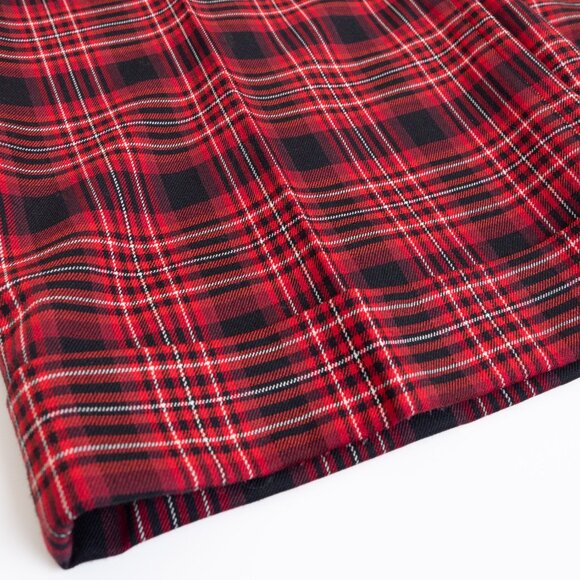 Peter Nygard Wide Leg Plaid Pants Red Black Wool Blend Tartan Canada Size 12 - Picture 8 of 13